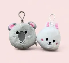 ネーム入れ付きキーホルダー　ぬいぐるみ　マスコット　かわいいうさぎとコアラ