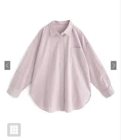 GRL グレイル　ストライプビッグシャツ　pm675 ピンク　フリーサイズ