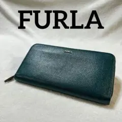 FURLA（フルラ）ラウンドファスナー 長財布 グリーン