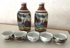 九谷庄三 徳利 お猪口(3個) まとめセット 九谷焼 酒器 ヴィンテージ