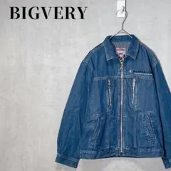 BIGVERY　デニムジップアップジャケット　ロゴ刺繍　綿100%　サイズ140