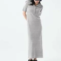 JEANASIS ポロニットワンピース グレー