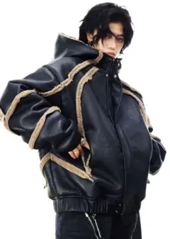 地底人オンライン CROWORLD ラムフリースフーディージャケット