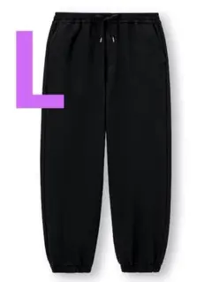 GU ウォームデニムストレッチワイドパンツ+E Black 超美品