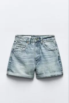【新品未使用】ZARA ザラ　ハイライズデニム バミューダパンツ　ショートパンツ