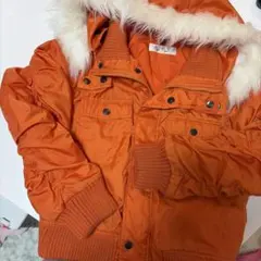 a.v.v オレンジ中綿コート ファー付き