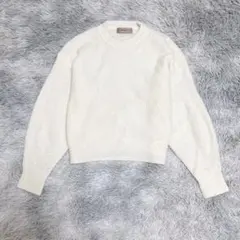 ジャスグリッティー レディース 長袖ニット M 白 ホワイト モヘヤ 羊毛