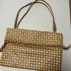 ピンクベージュ 編み込みショルダーバッグのサムネイル