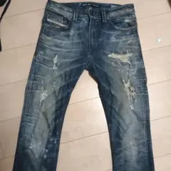 DIESEL ダメージ加工 スキニーデニム ブルー