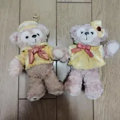 Disney　ディズニー　ダッフィー＆シェリーメイ　ぬいぐるみ　バッジ