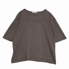 チャージ　ボーダーカットソー　茶　L