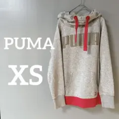PUMA グレー ピンク パーカー XS、Sサイズ　ドット柄