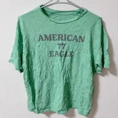 AMERICAN EAGLE 【M】ミントグリーン Tシャツーン 半袖 ロゴ 夏