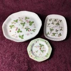 ウェッジウッド　ワイルドストロベリー　プレート3種3枚セット