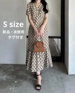 nairo 花柄 ブルームリゾート 半袖 ロングワンピース アイボリー Sサイズ