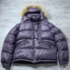 00s y2k CAMP7 パープル ダウンジャケット 光沢 ファー Xl 肉厚