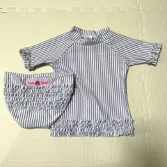 Ruffle Butts パープルストライプ セパレート水着 2T