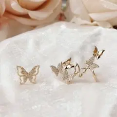 No.18 gradation butterfly gold pierce