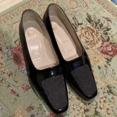 38 ルブタン レッドソール 異素材 ウール シューズ パンプス エナメル 25