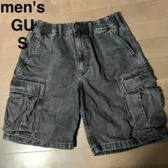 メンズ　短パン　ショートパンツ　ジーユー　黒　S 綿