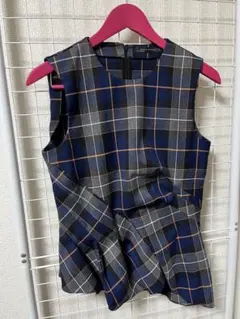 ZARA WOMAN タータンチェックノースリーブトップス　チュニック　新品のサムネイル