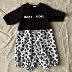 BABY DOLL ロンパース F 黒と白のドット柄