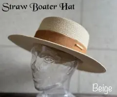 送料込 帽子 カンカン帽 つば広 ストローハット ブレード チャーム 春夏 be