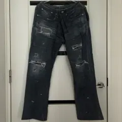 【日本製】EDWIN エドウィン スウェット ダメージデニム風 パンツのサムネイル