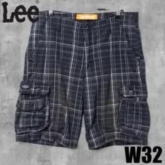 US古着 Lee DUNGAREES カーゴショートパンツ W32 チェック柄のサムネイル