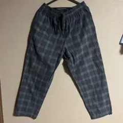 GU ダークグリーン チェックパンツ
