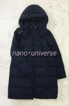 ナノユニバース×西川ダウン ラクーンファー 2wayロングダウンコート 腰 