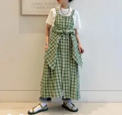fig london Alice check ロング ワン ピース F - メルカリ