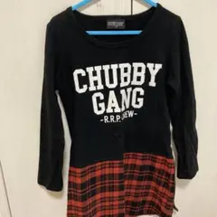 CHUBBY GANG 長袖ワンピース 120 サイドに2個チャック付き　赤黒