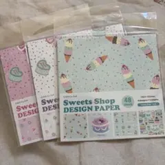 新品人気　キャンドゥ sweets shop デザインペーパー 3点セット