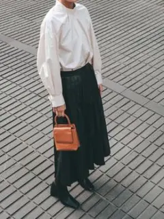 Ray BEAMS エコレザープリーツSK