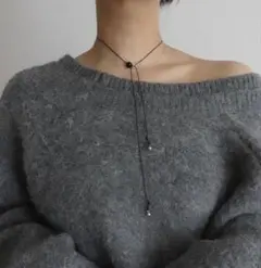 淡水パール ロングネックレス9㎜~10㎜ ラリエット シルクコード 黒 