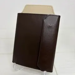 【美品】abrAsus iPhoneも入る財布 ブラウン×ベージュ 本革のサムネイル