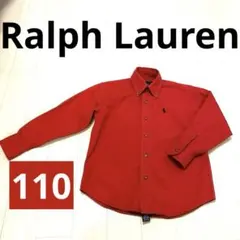 【美品】　ポロ・ラルフ・ローレン 赤 ボタンダウンシャツ　110