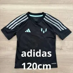 【adidas】サッカー ブラック 半袖シャツ 120 キッズ