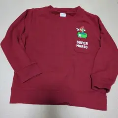 スーパーマリオ 長袖トレーナー 赤　110