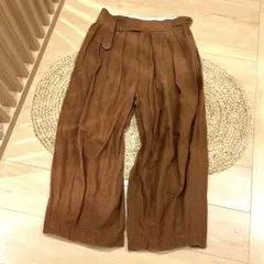 ichi イチ　ワイドパンツ ブラウン ウエストゴム タック　サルエルのサムネイル