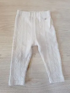 プティマイン　ホワイト ケーブルニット レギンス　80サイズ