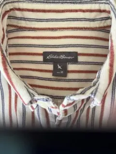 Eddie Bauer ストライプ 長袖シャツ M