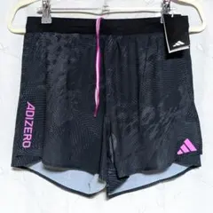 ■adidas ADIZERO スプリットショーツ 黒S アディゼロ■