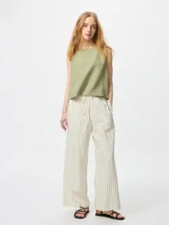 リネンブレンドイージーパンツ　オフホワイトS