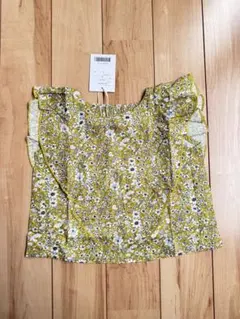 ペアマノン　ブラウス　花柄　90 フリル　イエロー　黄色　新品 子供服