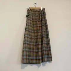 haco! ラップ風チェックプリーツロングスカート