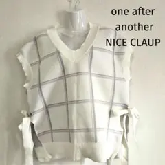 one after another NICE CLAUP チェック ニットベスト