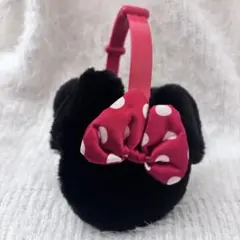 ディズニー ミニー耳イヤーマフ 黒/赤