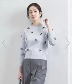 ユナイテッドアローズ ライトブルー ビジューニット